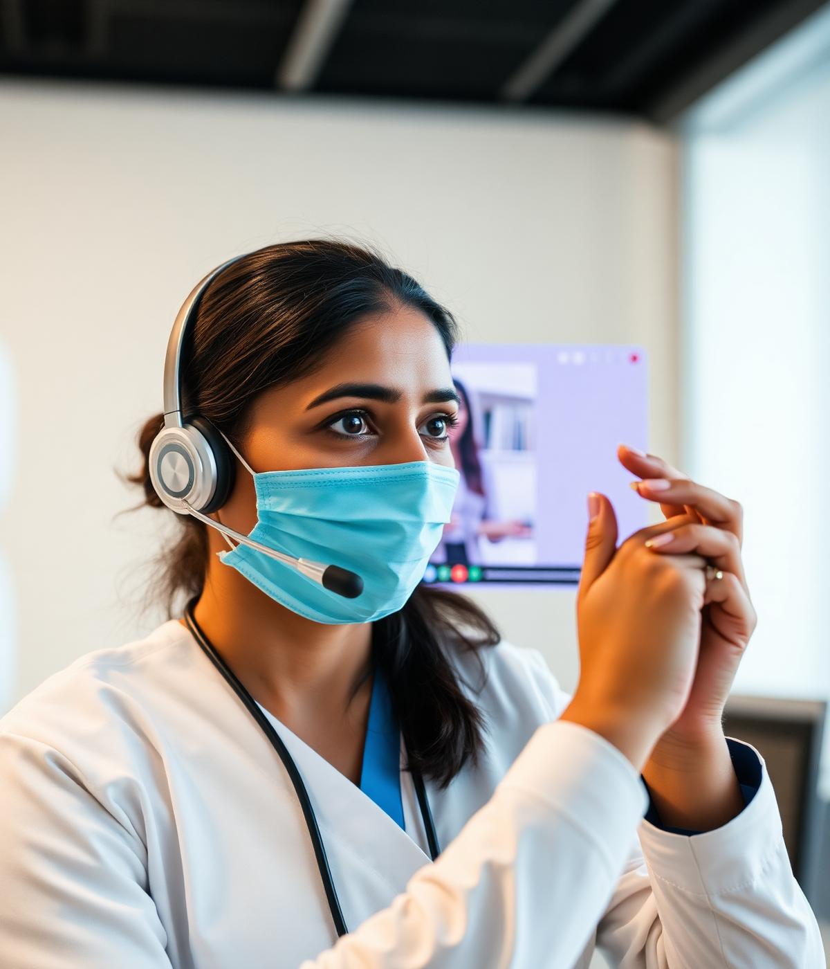 Tabeeb care coordinator supporting a patient over a video call