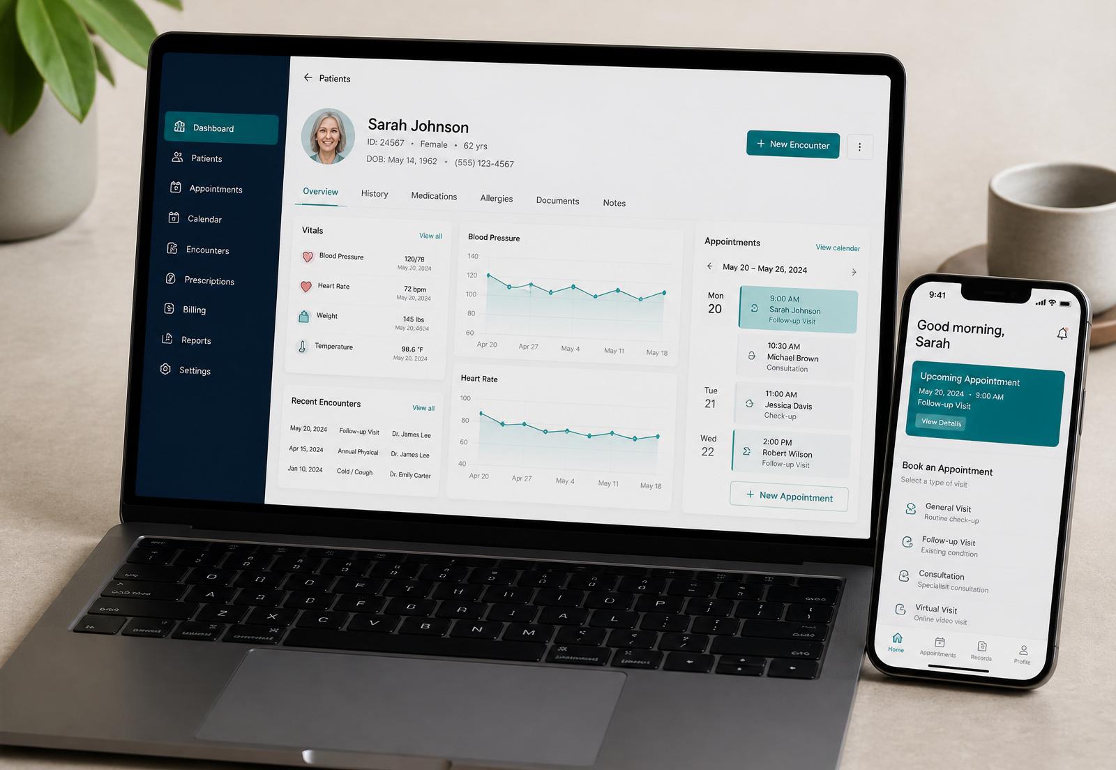 Opcure clinical dashboard and patient app